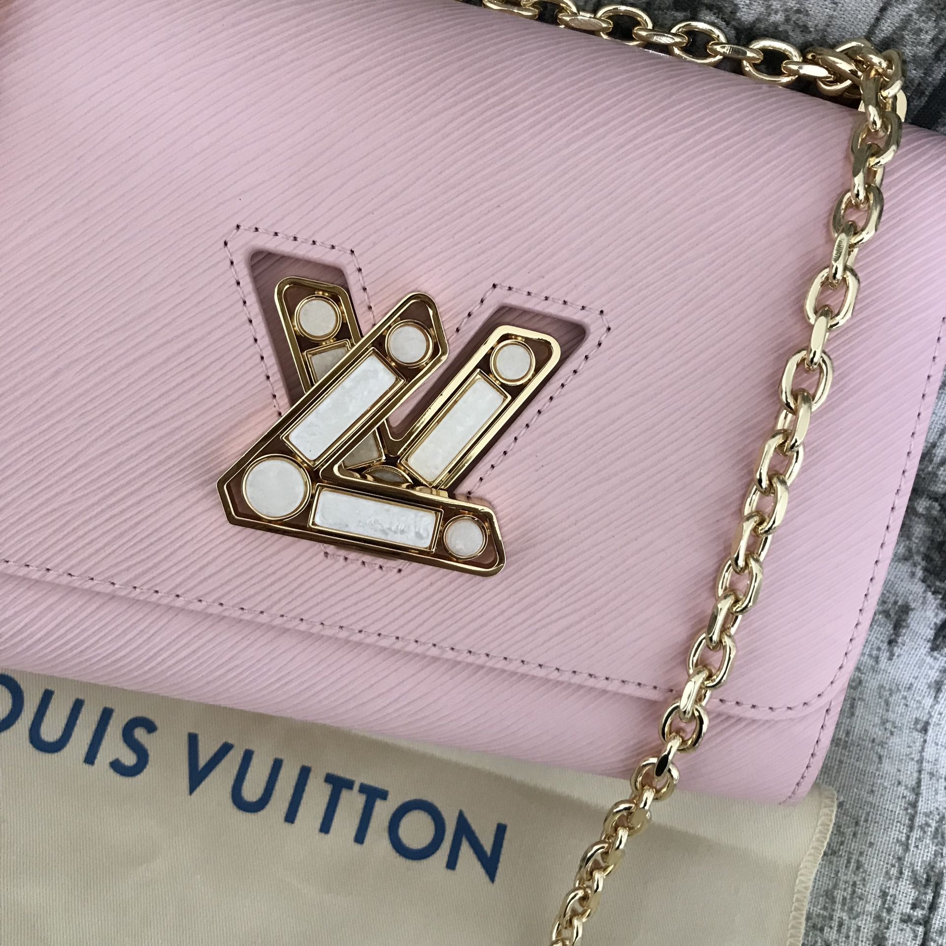 Louis Vuitton Bag Epi Pink Bag Twist Lock LV Women's Chain Bag Shoulder