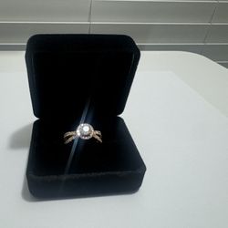 GIA Certified 18K Gold Rose Diamond Engagement Ring
