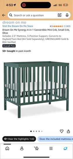 Mini crib green