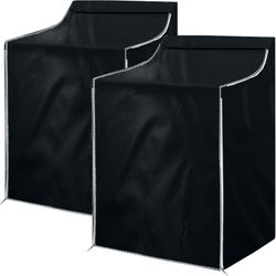 2-Pack Washer & Dryer Covers – Waterproof, Zippered Black Front-Load Fit 3A-6