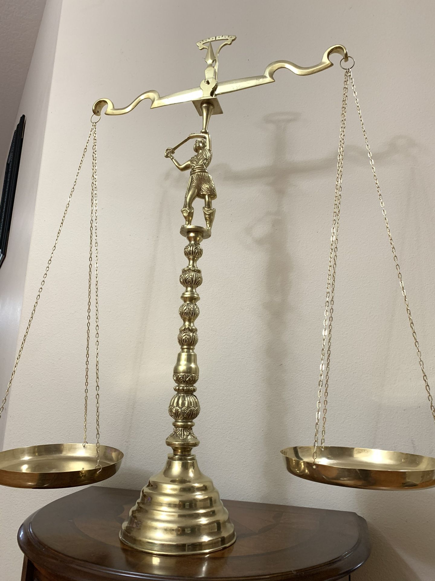 Large Brass Balance Scale of Justice
