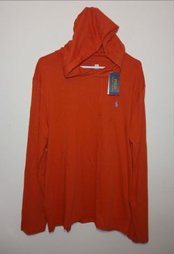 Polo Ralph Lauren Men's Red/orange Coral  T-Shirt Hoodie Size Large NWT