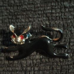Vintage Black Cat Brooch
