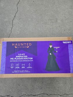 5.5ft female plague doctor animatronic