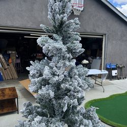 Flocked Christmas Tree with Lights