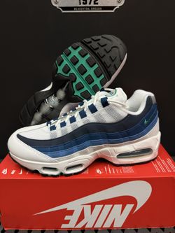 NIKE AIR MAX 95 OG WHITE/EMERALD GREEN-LAKE BLUE IH7855-100-SIZE 9.5 MEN’S