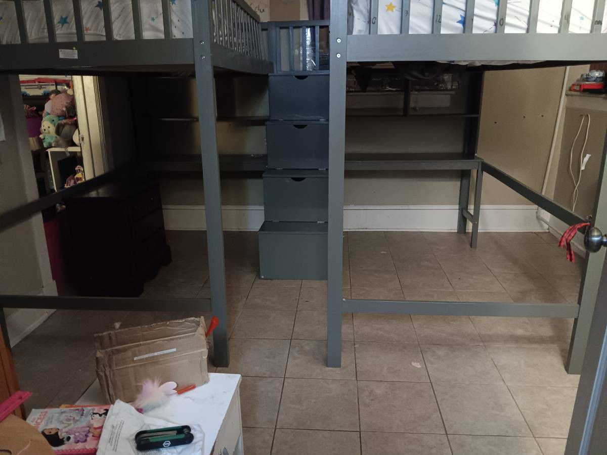 Double Platform Bunkbeds w/desks And Stair Storage