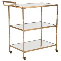 Brass/Gold Mirrored Bar Cart