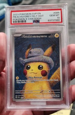 FS/NFT - PSA 10 -2023 POKEMON  PIKACHU VAN GOGH GREY FELT HAT SVP ENGLISH PROMO #085