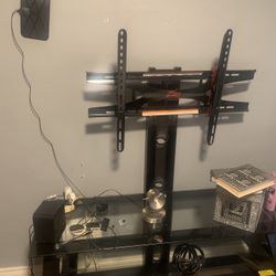 TV stand with glass shelves