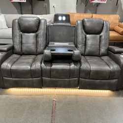 2pc Power Reclining Sofa And Loveseat Set 💥