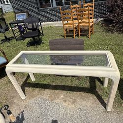 Modern Glass Top Console Table