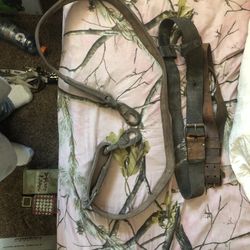 Antique tree climber also two antique belts one I think is for the antique telephone I have