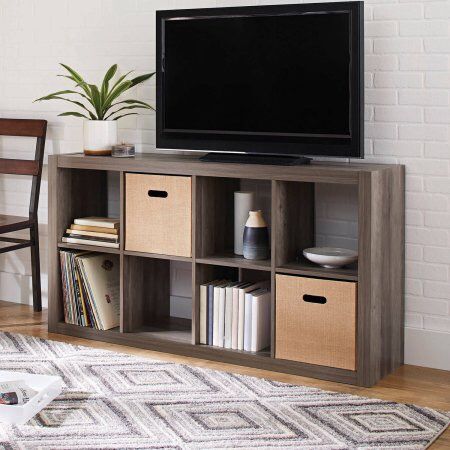 Better Homes and Gardens 8-Cube Storage Organizer, Rustic Gray