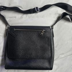 Coach Men’s 55547 Black Leather Kennedy Map bag