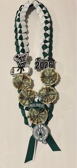 🎓 Custom Ribbon Leis for Graduation – Perfect for Photos & Gifts! 🎀