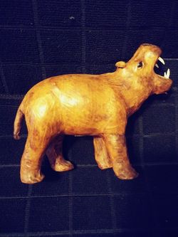 Leather wrapped hippo