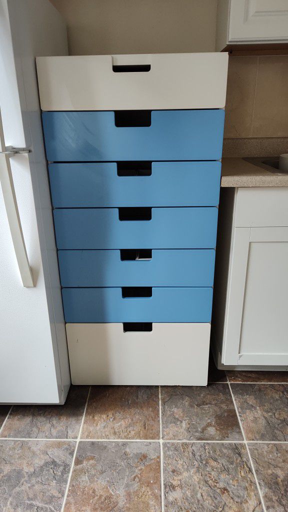 Funky Blue White Dresser IKEA Stuva Chest Of Drawers