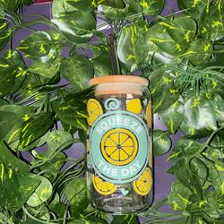 Summer vibe lemon glass cup