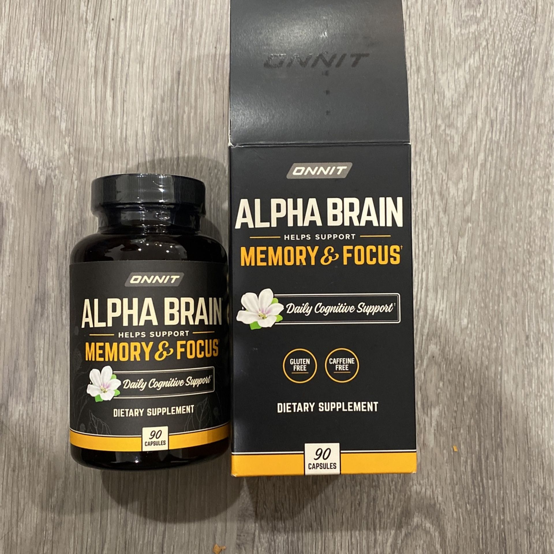Onnit Alpha Brain (90 ct)- Suplemento cerebral nootrópico premium – enfoque, concentración y memoria – Alpha GPC, L Theanine & Bacopa Monnieri
