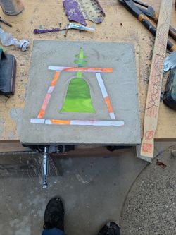 Stepping Stone Glass Rain Cross