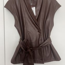 Jason Wu Leather Vest Blazer 