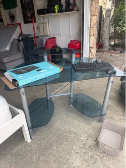 Computer desk glass