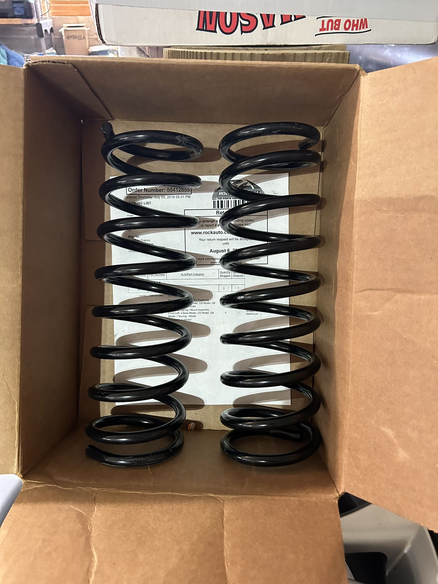 Rear Coil Springs For a 2012 Mazda 3 Sedan