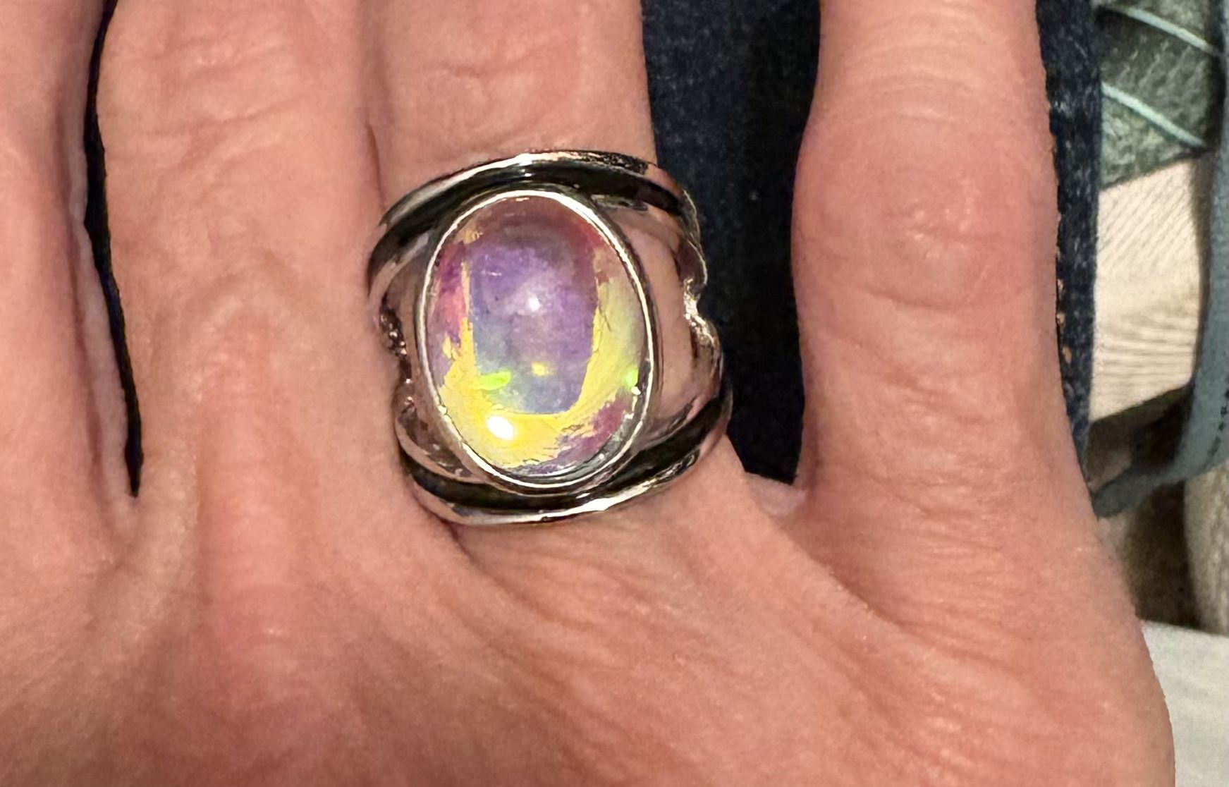 New Clear Sterling Silver Ring Size 6