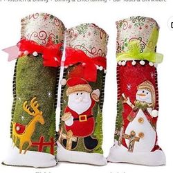 3pcs Christmas Wine Bottle Covers 14" x 6"inch