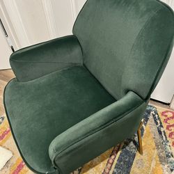 Green velvety Chair