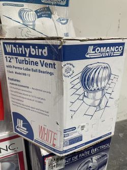 LOMANCO 12 in. White Aluminum Internally Braced Whirlybird Wind Turbine (Brand New)