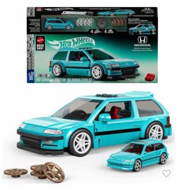 Obo-- Hot Wheels Mattel Brick Shop Custom '90 Honda Civic EF Building Set