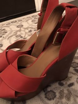 Nine West Orange Platform Heels