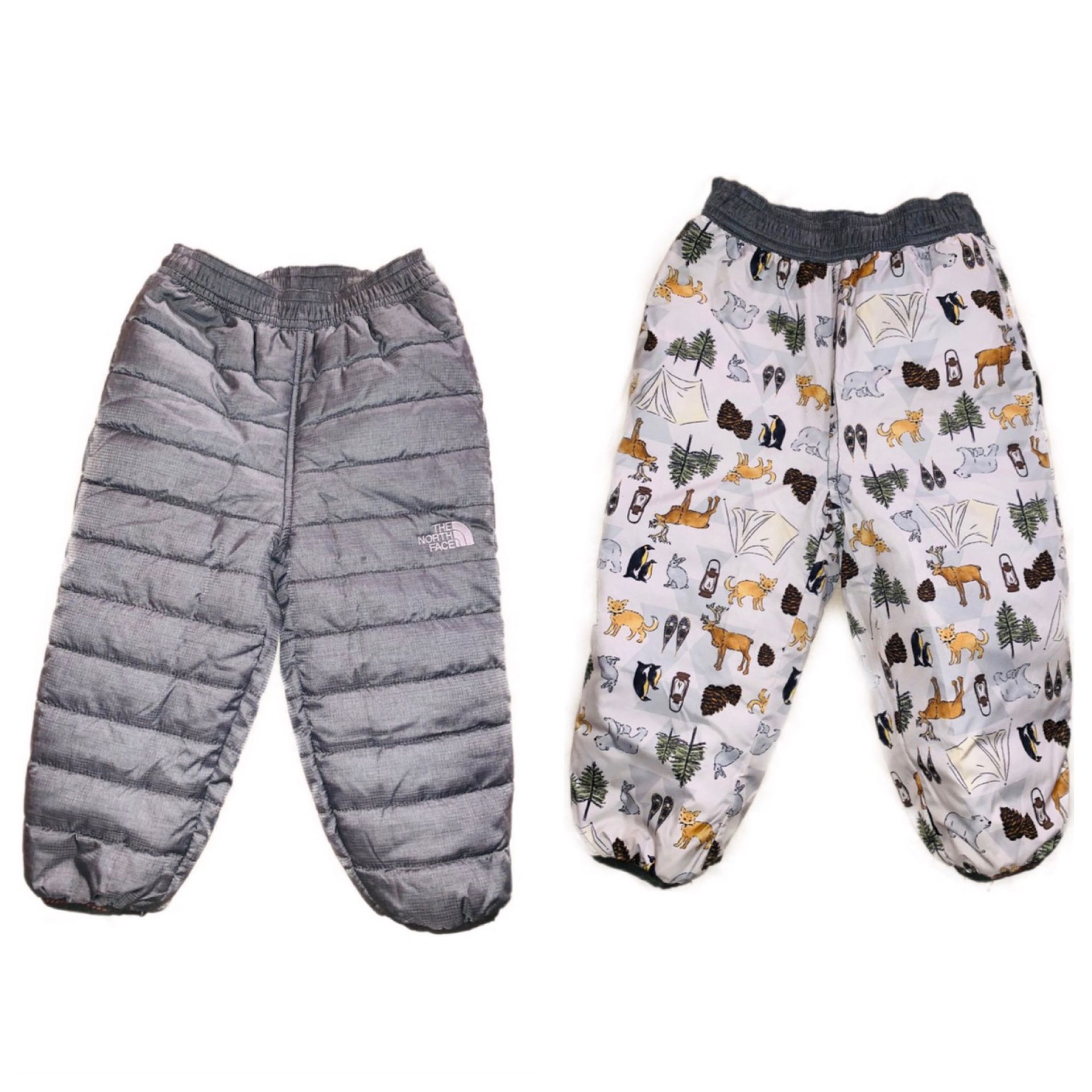 RARE North Face Toddler Kids Snow Pants (Reversible, Grey) Clothing Clothes — Boys/Girls 2T Like-New