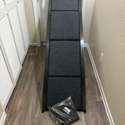 Dog Ramp for Truck, 71" Long & 20" Extra Wide Foldable Dog Ramp for Large Dogs - 280 lbs Capacity, Anti-Slip Felt Surface, Pet Ramp with Dog Lift Harn