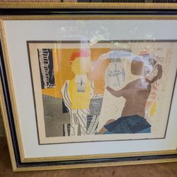 Framed Modern Abstract Figurative Art Print