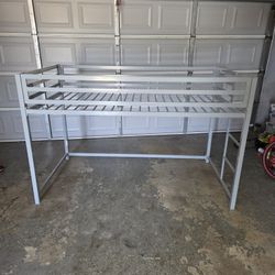 Brand New Junior Loft Twin Bed Contemporary Modern Silver