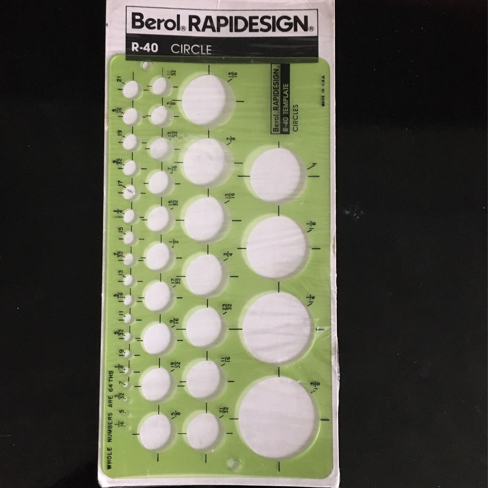 Berol RAPIDESIGN R-40 Circle Template