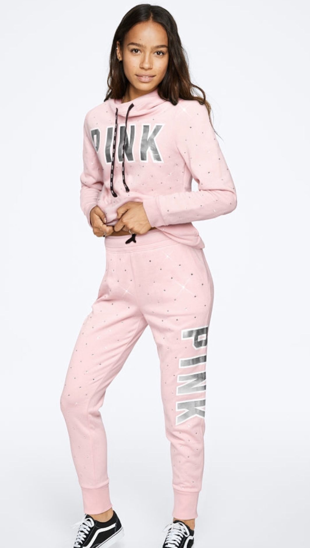 new in package victoria’s secret pink bling Sequin hoodie and joggers medium $120