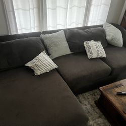 L Shape, Dark Gray Couch 