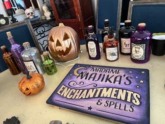 Madame Majika's Enchantments & Spells Halloween Sign