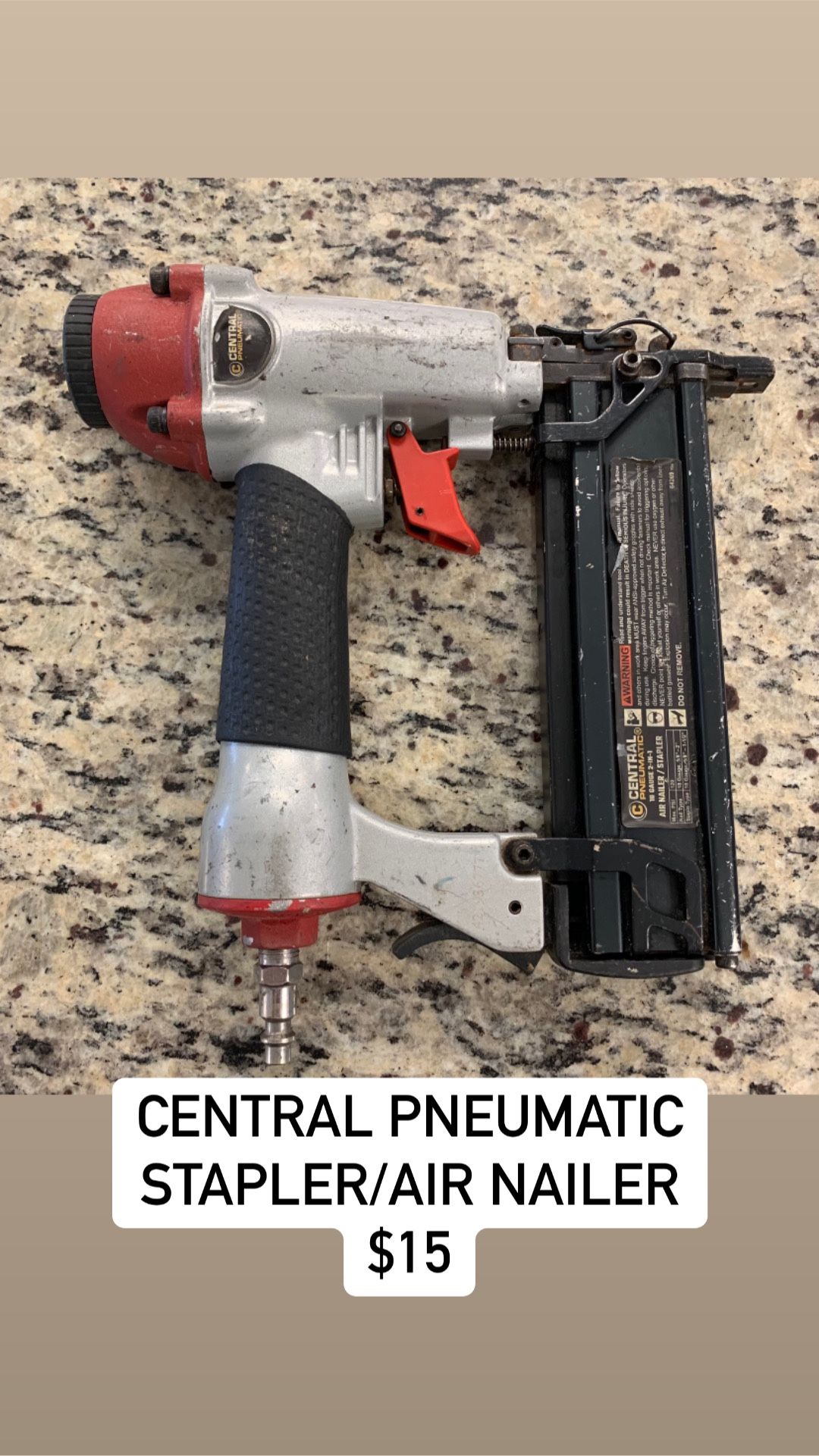 Central Pneumatic Air Nailer/stapler #25652
