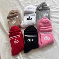 Custom Alo Yoga Unisex Throwback Half Crew Sock Bundle