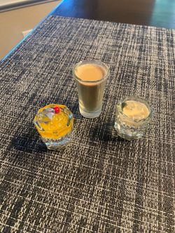 Lot of 3 novelty mini glass drinks