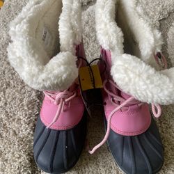 NEW WITH TAGS - Kids' Kit Lace-Up Winter Boots - Cat & Jack Pink Size 5