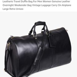 Leathario Travel Duffle Bag For Men Women Genuine Leather Overnight Weekender Bag Vintage Luggage Carry On Airplane Large Retro Unisex.... CHECK OUT M