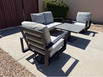 OW Lee conversation set with a kettler adjustable table