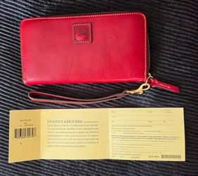 Dooney & Bourke Red Florentine Leather Wristlet Wallet