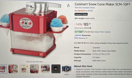 NEW Snow Cone Machine Cuisinart